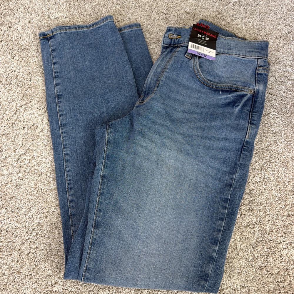NWT Lucky Men's 223 Jean Straight Fit Cotton Blue size 30x32